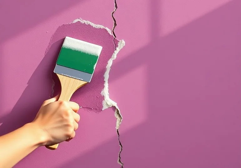 Ponçage et rebouchage des fissures avant mise en peinture